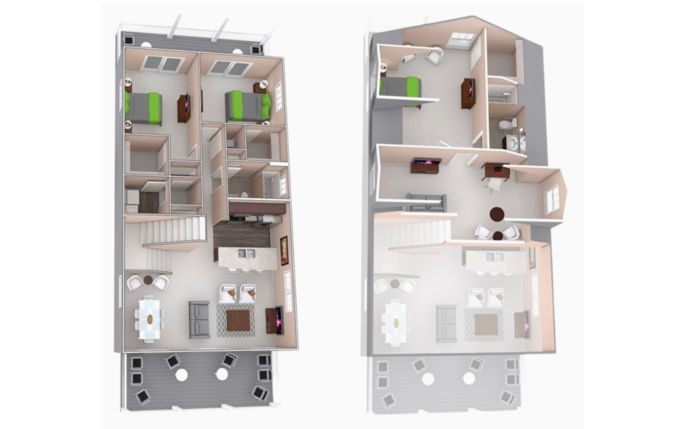 C1 - 3 bedroom floorplan layout with 2 bathrooms and 2094 square feet